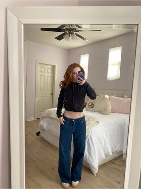 Urban Outfitters Black Cropped Hoodie